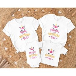 unicorn birthday girl shirt, family unicorn birthday shirt, matching family unicorn shirt, birthday girl shirt, unicorn