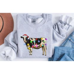 christmas sweatshirt, merry christmoos,2022 happy new year, christmas gift, cute cow christmas sweatshirt,2022 merry chr
