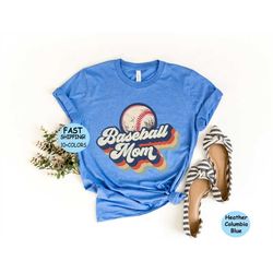 baseball mom retro shirt, mother's day shirt, mom retro outfit tee, cute shirt for women, game shirt for baseball mother