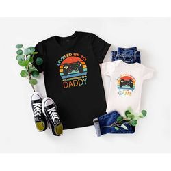 Leveled Up to Daddy Shirt, Dad Baby Matching Shirts, New Father Shirt, New Dad Shirt, Gamer Dad Shirt, Dad Son Shirt, Da