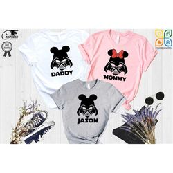star wars family shirts, darth vader shirt, custom star wars shirts, star wars mickey ears shirt, custom  darth vader sh