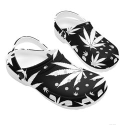 weed crocs, weed clog shoes unisex, stoner sandals, stoner clog shoes, cute, stoner crocs