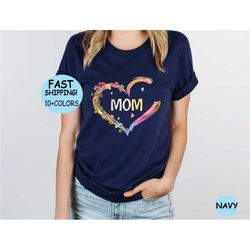 custom mom heart shirt, mama heart shirt, children's names mother shirt, gift for grandma, mother's day shirt, custom mo