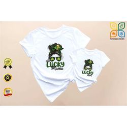 lucky mama lucky girl shirts, st patrick's day family shirts, lucky shirt, custom lucky shirt, irish shirt, shamrock shi