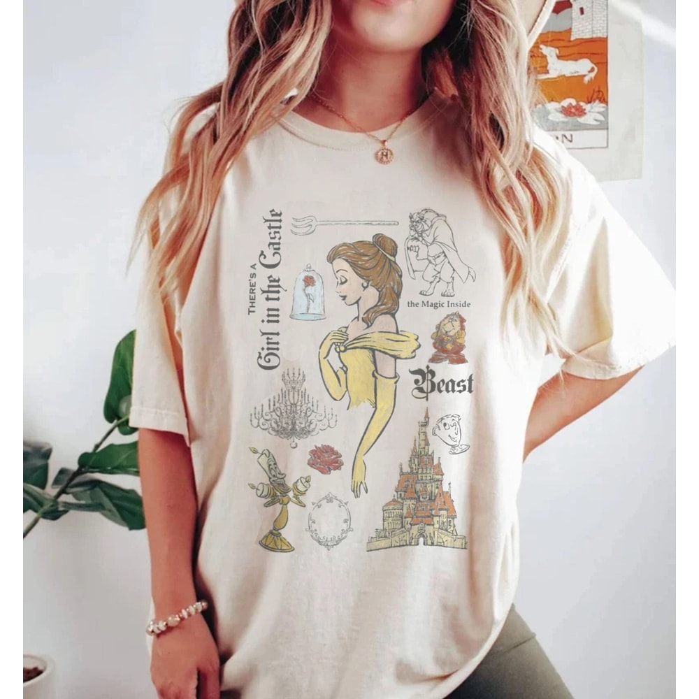 Beauty and The Beast Comfort Colors® Shirt, Disney Princess Shirt, Belle Princess Shirt, Retro Disney, Disneyworld Shirt, Disney Girl Shirt - 1.jpg