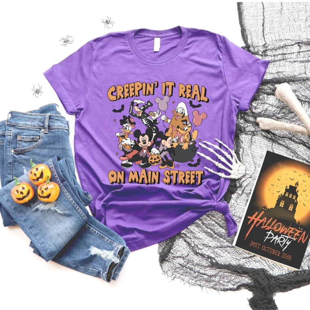 Creepin' It Real On Main Street Mickey Comfort Colors® Shirt, Disney Halloween Shirt, Disney Spooky Shirt, Disney Halloween Party Shirt - 5.jpg