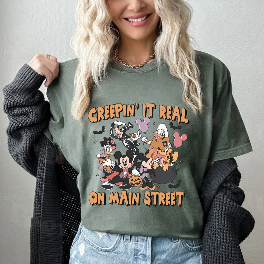 Creepin' It Real On Main Street Mickey Comfort Colors® Shirt, Disney Halloween Shirt, Disney Spooky Shirt, Disney Halloween Party Shirt - 7.jpg