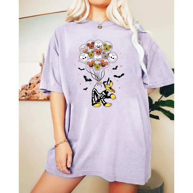 Disney Characters Halloween Skeleton Comfort Colors® Shirt, Disney Balloons Halloween Shirt, Disney Spooky Shirt, Family Halloween Shirt - 4.jpg