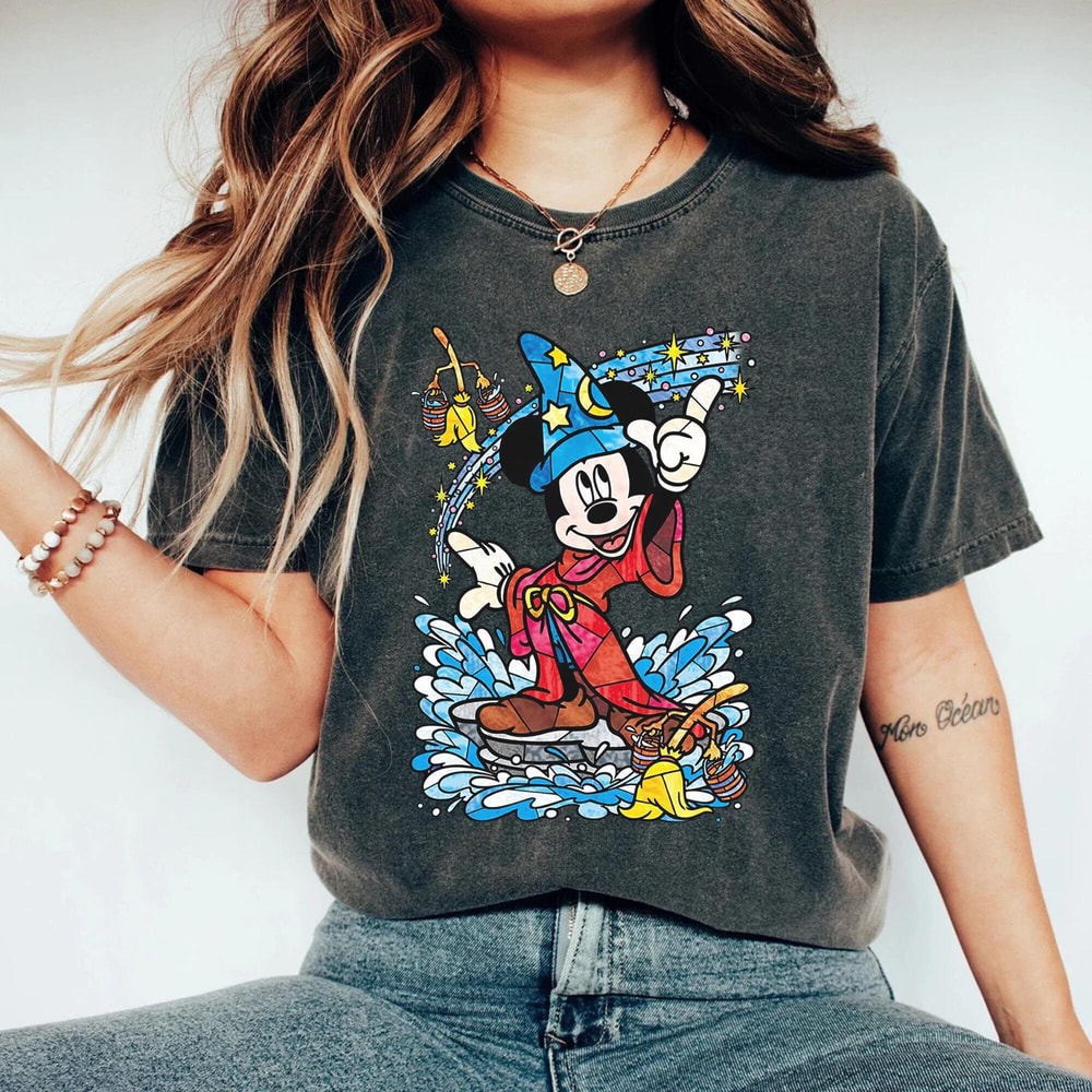 Disney Fantasia Sorcerer Mickey Comfort Colors® Shirt, Disney Trip Family Shirt, Mickey Magical Shirt, Hollywood Studios, Disneyworld Shirt - 2.jpg