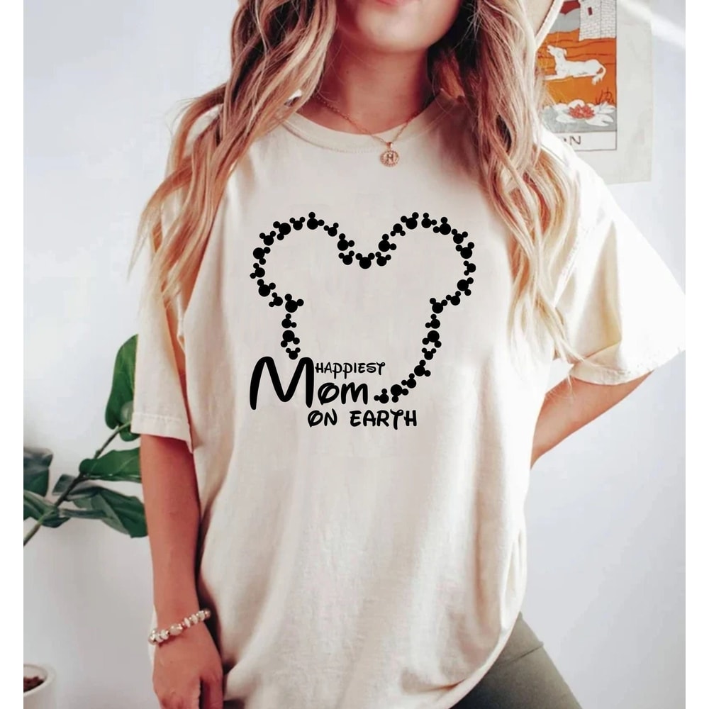 Disney Happiest Mom On Earth Comfort Colors® Shirt, Disney Family Custom Shirt, Disney Trip Shirt, Disneyworld Shirt, Disneyland Shirt - 1.jpg