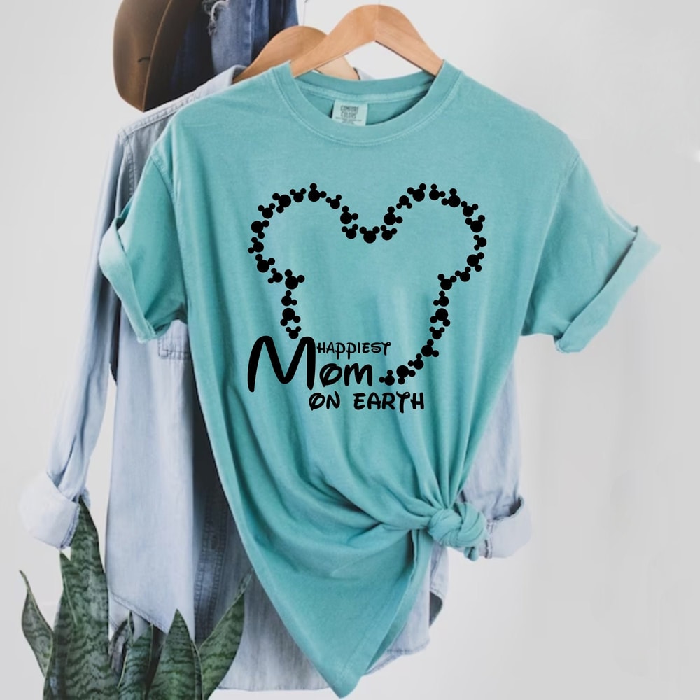 Disney Happiest Mom On Earth Comfort Colors® Shirt, Disney Family Custom Shirt, Disney Trip Shirt, Disneyworld Shirt, Disneyland Shirt - 4.jpg
