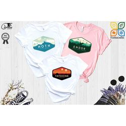 star wars planets shirt, star wars galaxy edge shirt, disney star wars, disney shirt, tatooine, hoth, star wars galaxy,