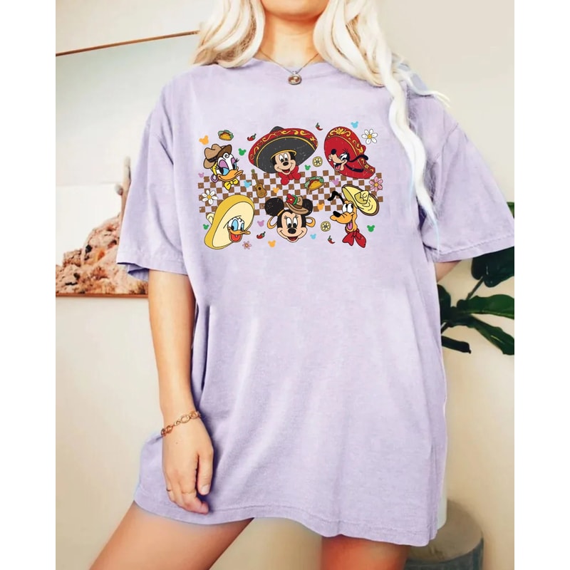 Disney Happy Cinco De Mayo Shirt, Mexican Fiesta Tshirt, Mickey and Friends Cinco De Mayo Checkered Shirt, Disney Mexican Tee, Tequila Taco - 2.jpg