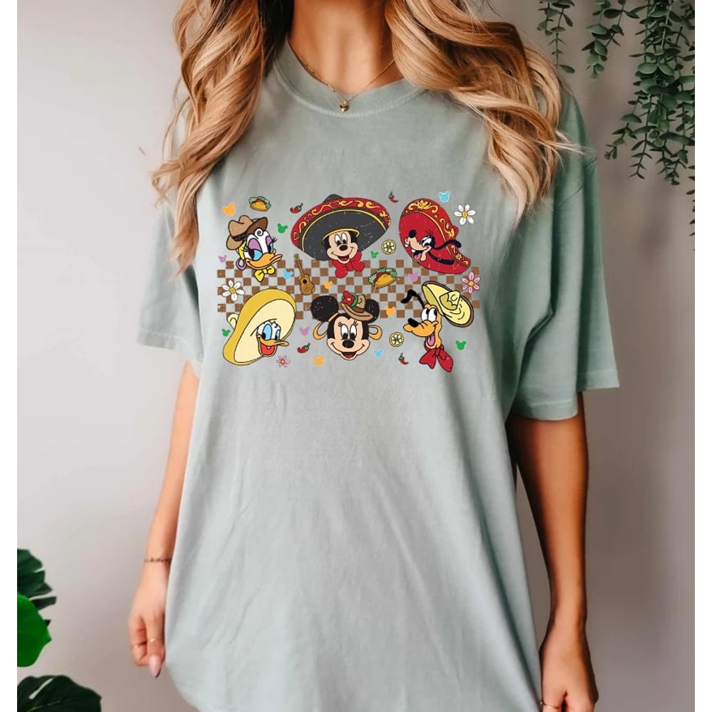 Disney Happy Cinco De Mayo Shirt, Mexican Fiesta Tshirt, Mickey and Friends Cinco De Mayo Checkered Shirt, Disney Mexican Tee, Tequila Taco - 6.jpg