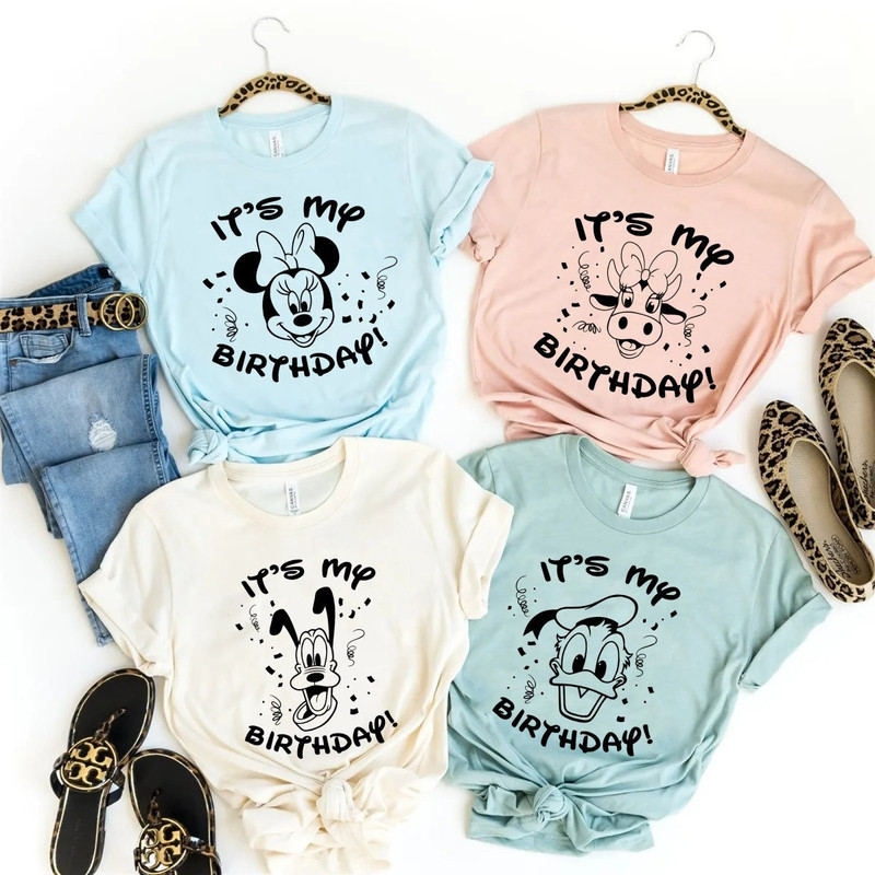 Disney It's My Birthday Comfort Colors® Shirt, Disney Character Birthday Shirt, Disneyworld Shirt, Disney Family Shirt, Disney Girls Shirt - 1.jpg