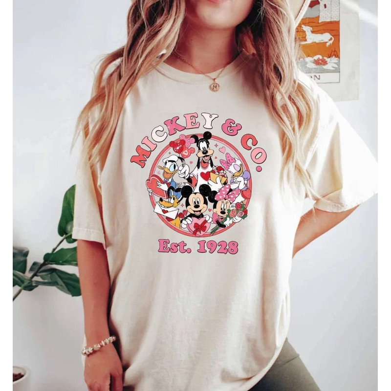 Disney Mickey & Co Valentine Comfort ColorsĀ® Shirt, Mickey and Friends Valentine Shirt, Disneyland Valentine Shirt, Disney World Shirt - 1.jpg