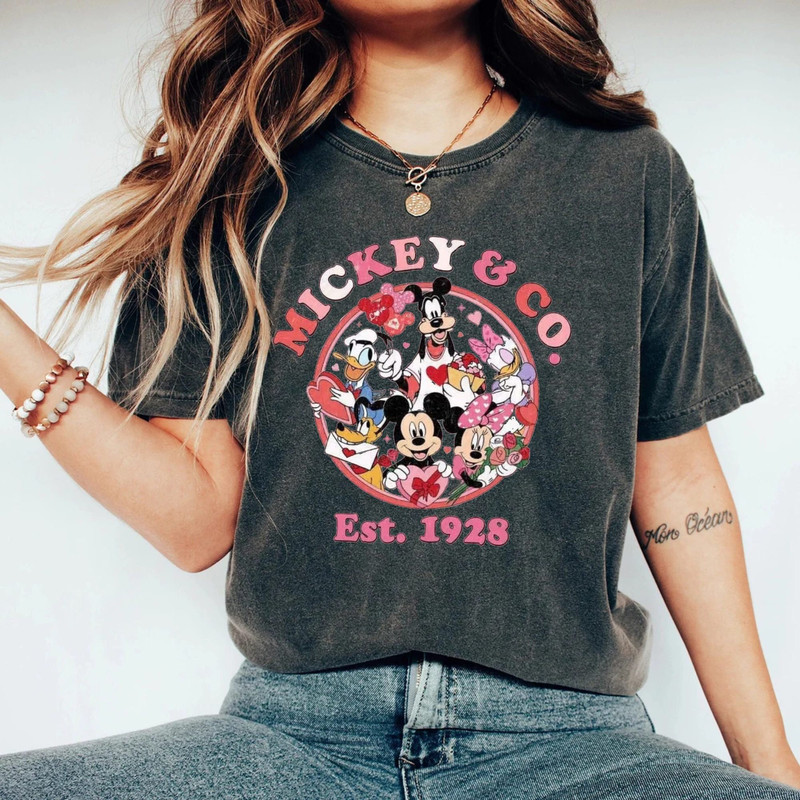 Disney Mickey & Co Valentine Comfort ColorsĀ® Shirt, Mickey and Friends Valentine Shirt, Disneyland Valentine Shirt, Disney World Shirt - 3.jpg