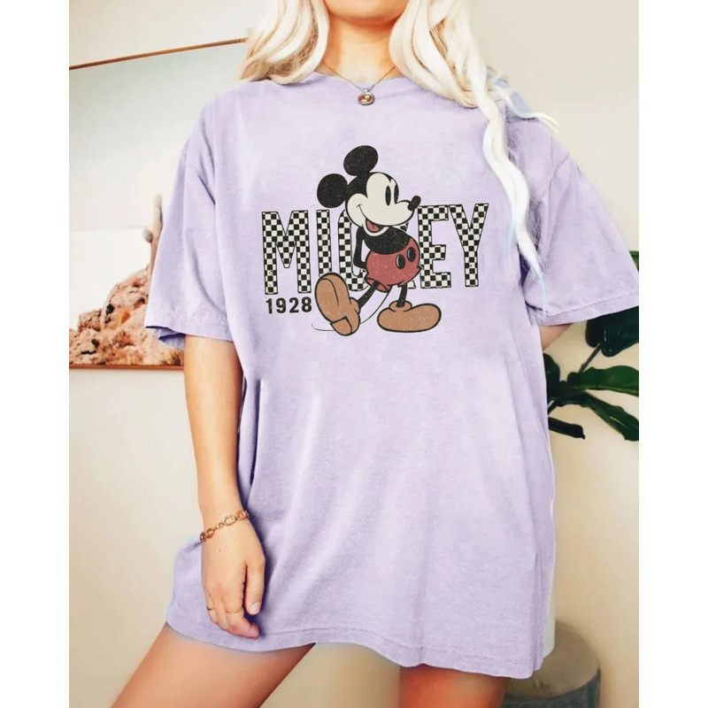 Disney Mickey Checkered Comfort Colors® Shirt, Disney Mouse Shirt, Disney Family Trip Shirt, Disney Vacation Shirt, Disneyworld Shirt - 4.jpg