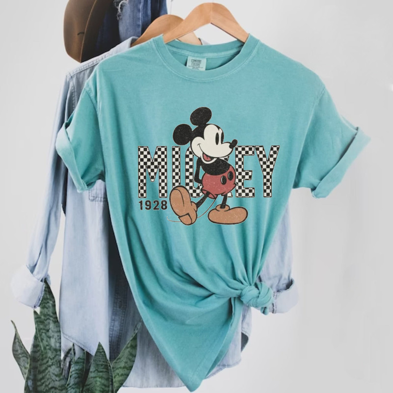 Disney Mickey Checkered Comfort Colors® Shirt, Disney Mouse Shirt, Disney Family Trip Shirt, Disney Vacation Shirt, Disneyworld Shirt - 5.jpg