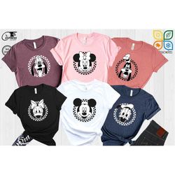 disney characters shirts, disney group shirts, minnie, mickey, donald duck, daisy duck, goofy shirt, pluto shirt, disney