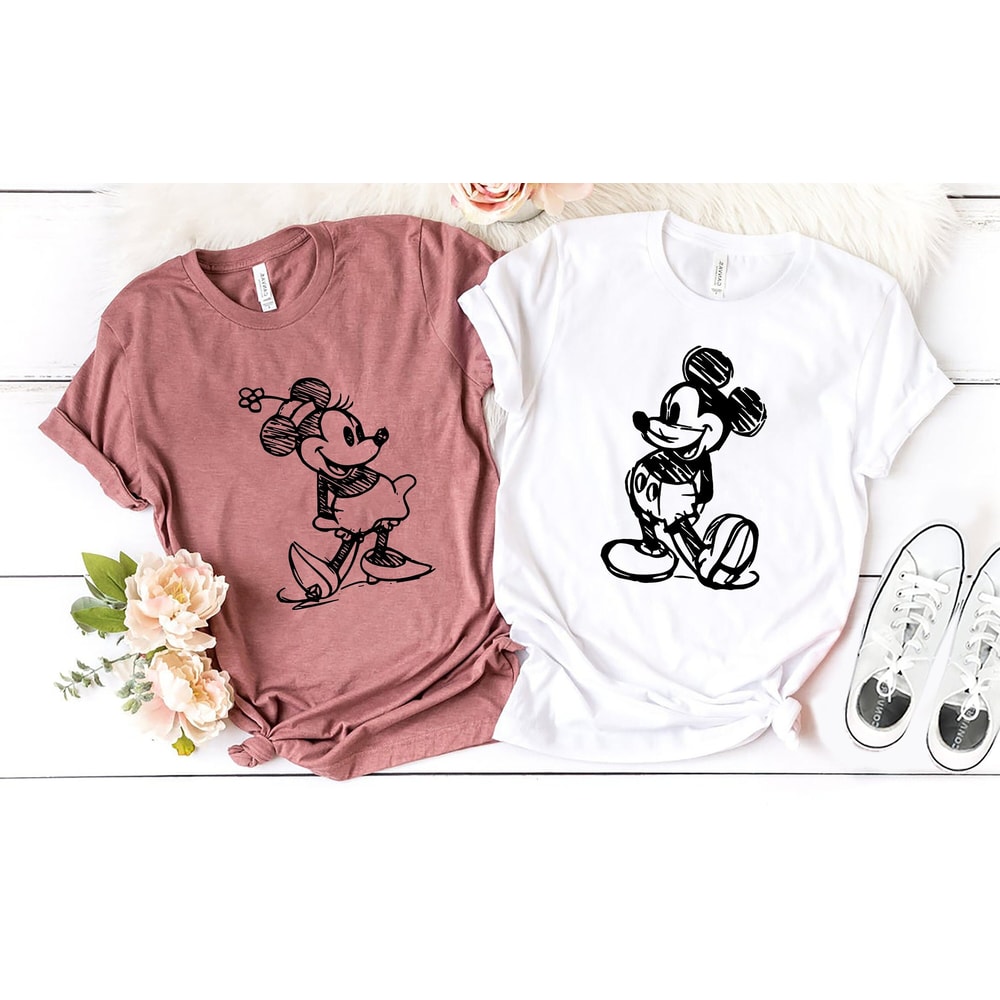 Disney Mickey Minne Sketch Comfort ColorsĀ® Shirt, Disney Family Trip Shirt, Disney Vacation Shirt, Disneyworld Shirt, Disneyland Shirt - 1.jpg