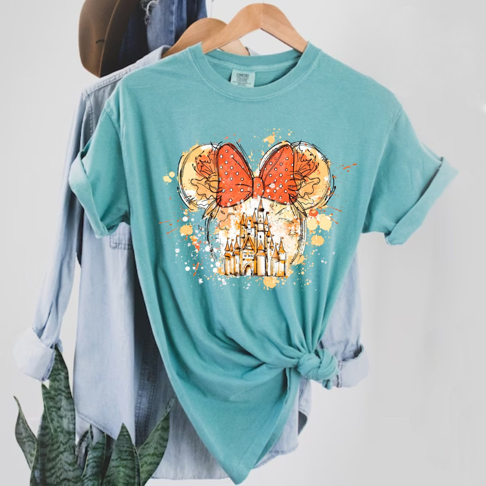 Disney Minnie Mouse Bow Comfort Colors® Shirt, Disney Castle Minnie Shirt, Disney Girls Shirt, Disney World Shirt, Disney Womens Shirt - 4.jpg