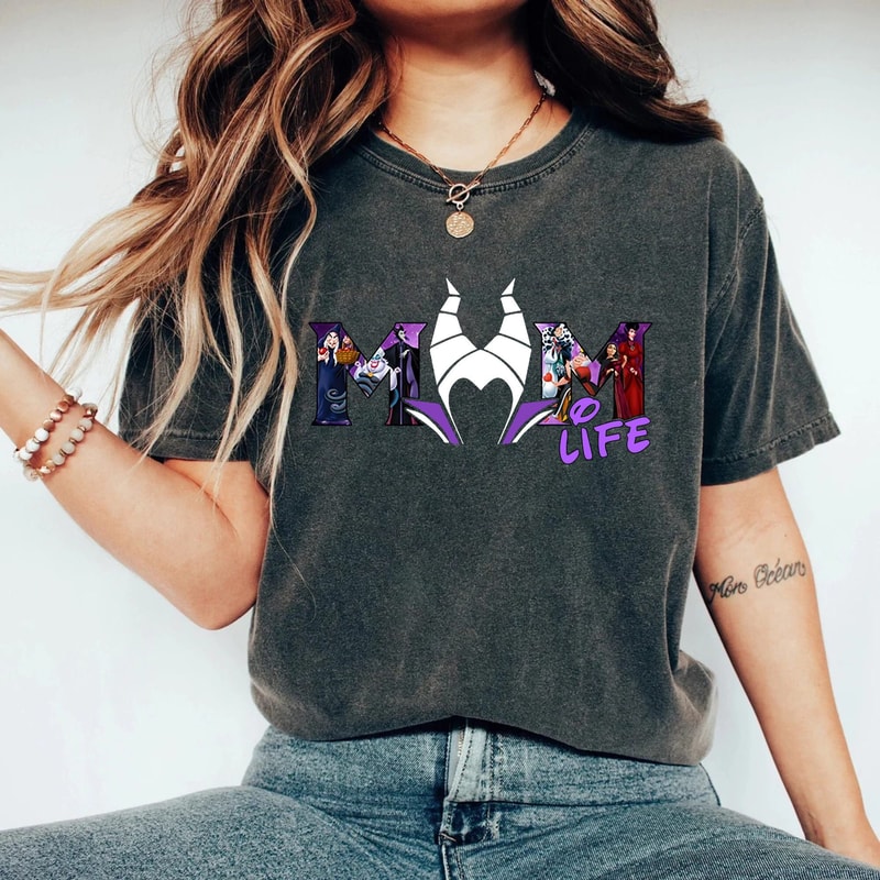 Disney Mom Maleficent Comfort Colors® Shirt, Disney Villain Mom Shirt, Disney Mothers Day Shirt, Funny Mom Shirt, Disney Holiday Shirt - 3.jpg