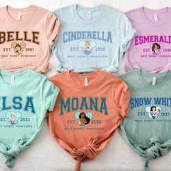 disney princess comfort colors shirt, cinderella princess shirt, snow white shirt, belle princess tee, disneyworld shirt