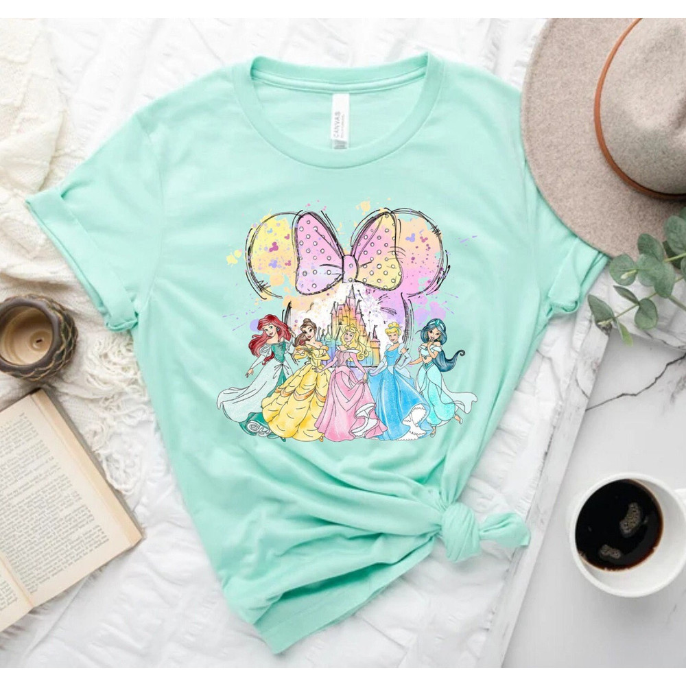 Disney Princess Castle Comfort Colors® Shirt, Princess Minnie Ears Shirt, Princess Watercolor Shirt, Disneyworld Shirt, Disney Girl Shirt - 3.jpg