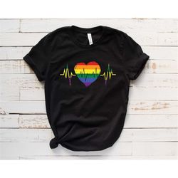 lgbt heartbeat shirt, pride shirt, lgbtq shirt, lgbt shirt, gay pride shirt, lesbian pride shirt,equality shirt,trans ri
