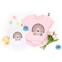 mama mini shirt, rainbow mama shirt, mommy and mini shirt, matching mommy and me shirt, mommy and me outfits, mom and da