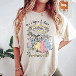 disney princess once upon a time comfort colors shirt, disneyworld shirt, disney family trip shirt, disneyland shirt, di