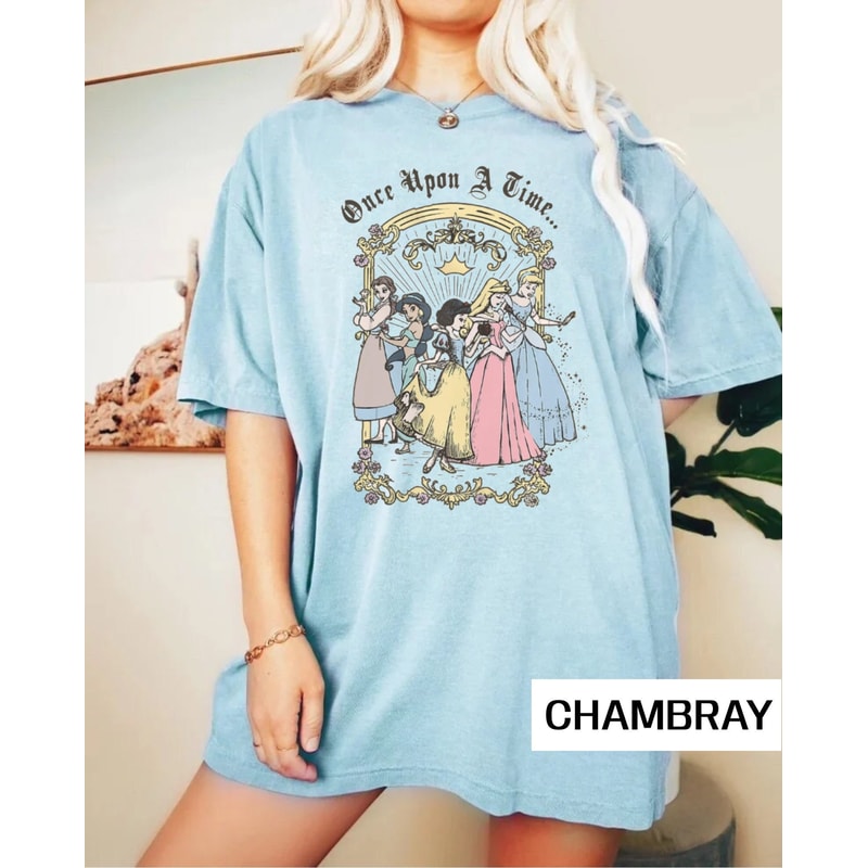 Disney Princess Once Upon A Time Comfort Colors® Shirt, Disneyworld shirt, Disney Family Trip Shirt, Disneyland Shirt, Disney Girl Shirt - 3.jpg
