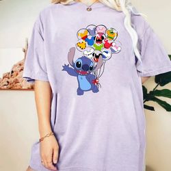 disney stitch mickey balloons comfort colors shirt, disney balloons shirt, magic kingdom shirt, disney trip shirt, disne
