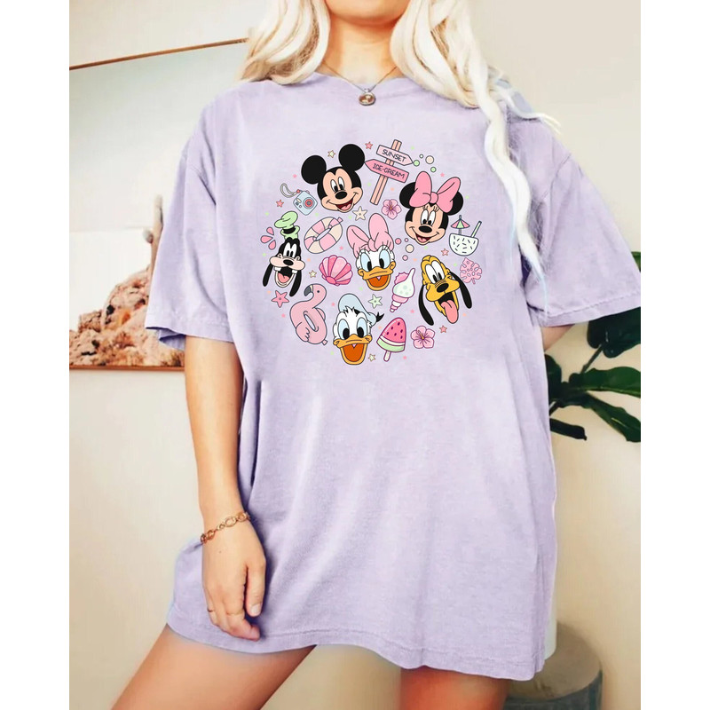 Disney Summer Comfort Colors® Shirt, Mickey Minnie Friends Summer Shirt, Disney Besties Shirt, Disneyworld Shirt, Disney Summer Vibe Shirt - 1.jpg
