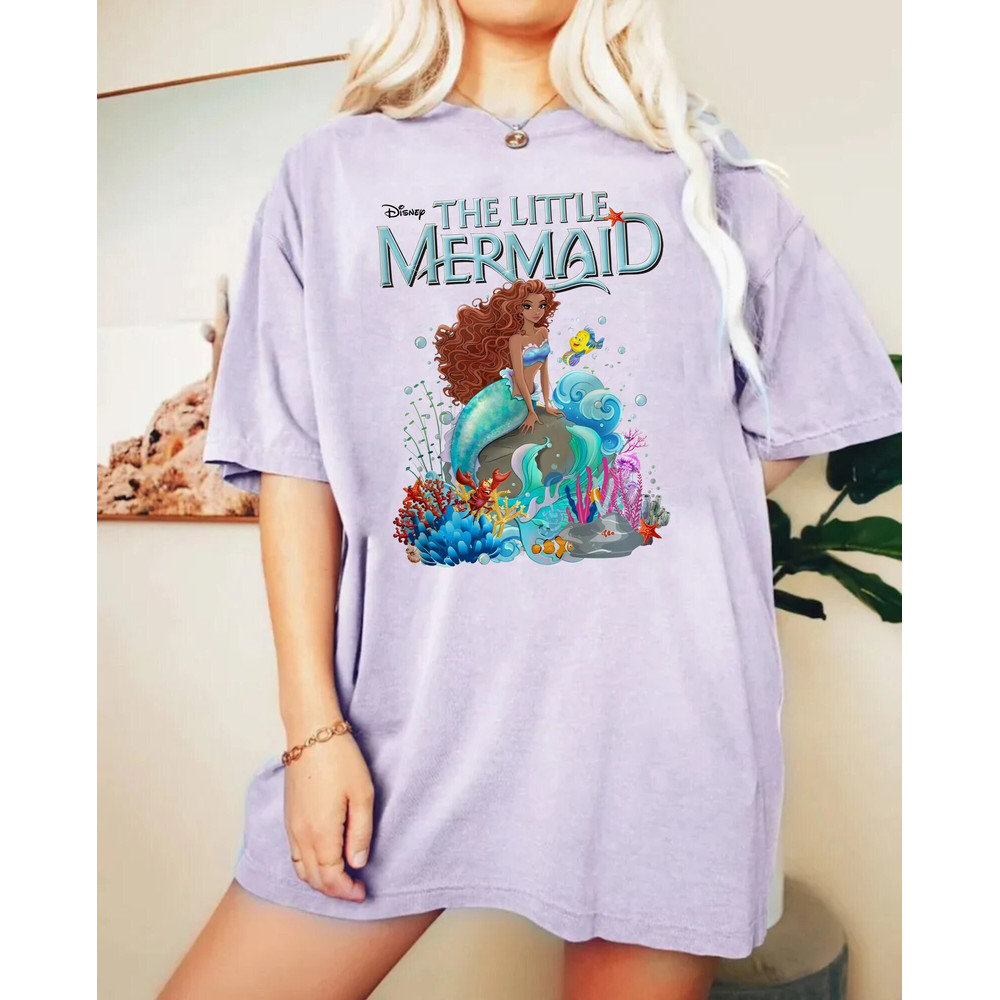 Disney The Little Mermaid Comfort Colors® Shirt, Black Ariel Princess Shirt, African American Ariel Shirt, Disneyworld Shirt,Disney Girl Tee - 1.jpg