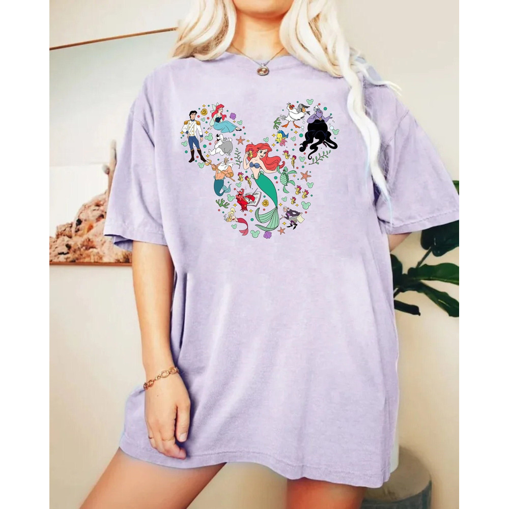 Disney The Little Mermaid Mickey Head Comfort ColorsĀ® Shirt, Ariel Princess Shirt, Vintage Disney Princess Shirt, Disneyworld Shirt - 1.jpg