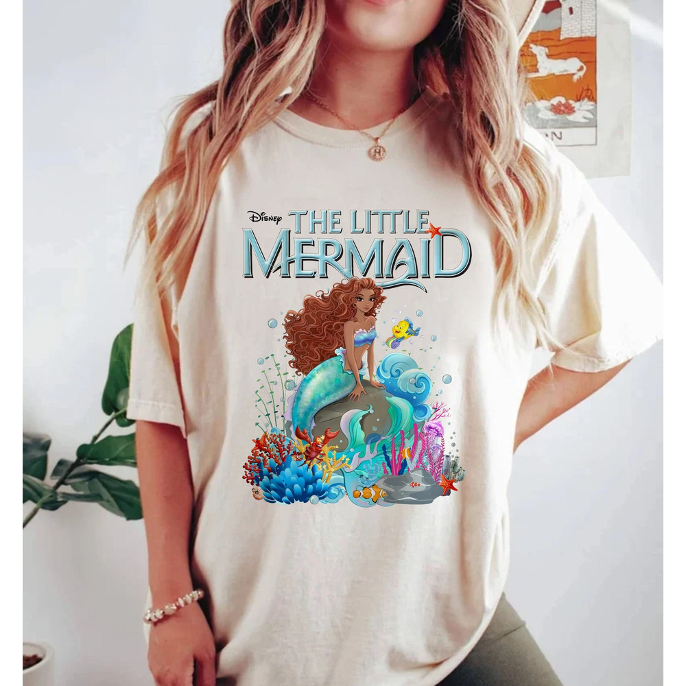 Disney The Little Mermaid Comfort Colors® Shirt, Black Ariel Princess Shirt, African American Ariel Shirt, Disneyworld Shirt,Disney Girl Tee - 5.jpg
