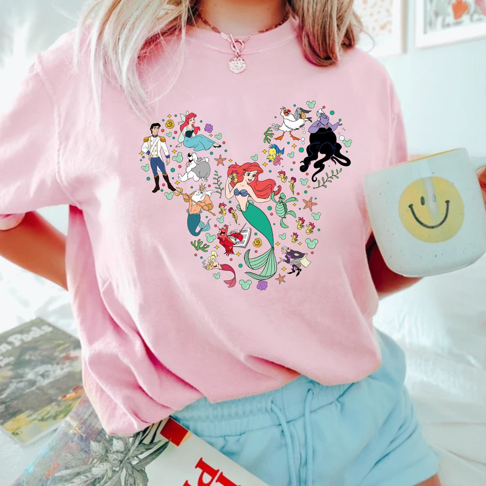 Disney The Little Mermaid Mickey Head Comfort ColorsĀ® Shirt, Ariel Princess Shirt, Vintage Disney Princess Shirt, Disneyworld Shirt - 4.jpg