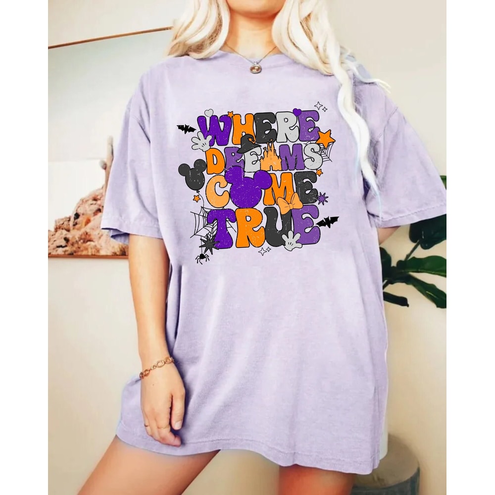 Disney Where Dreams Come True Halloween Comfort ColorsĀ® Shirt, Disney Spooky Season Shirt, Disneyworld Shirt, Disney Family Trip Shirt - 1.jpg