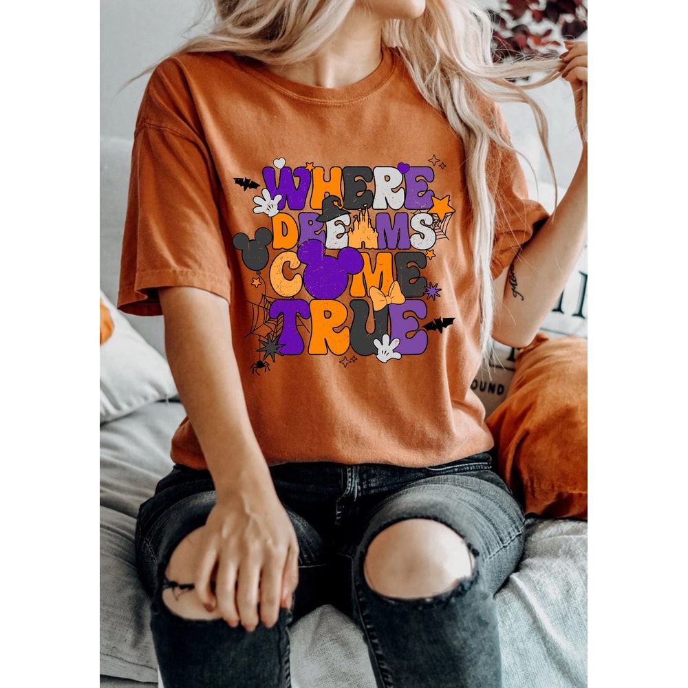 Disney Where Dreams Come True Halloween Comfort ColorsĀ® Shirt, Disney Spooky Season Shirt, Disneyworld Shirt, Disney Family Trip Shirt - 4.jpg