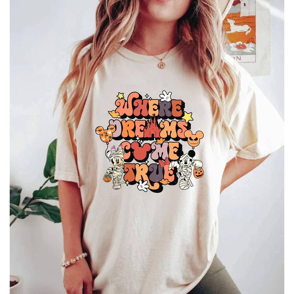 Disney Where Dreams Come True Halloween Comfort Colors® Shirt, Disney Spooky Season Shirt, Mickey Minnie Halloween Shirt, Disney Trip Shirt - 1.jpg