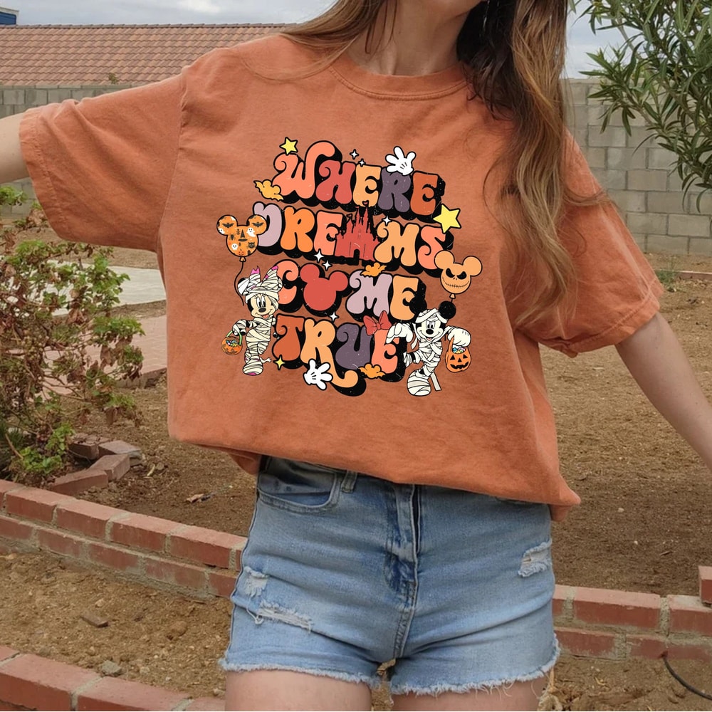 Disney Where Dreams Come True Halloween Comfort Colors® Shirt, Disney Spooky Season Shirt, Mickey Minnie Halloween Shirt, Disney Trip Shirt - 3.jpg