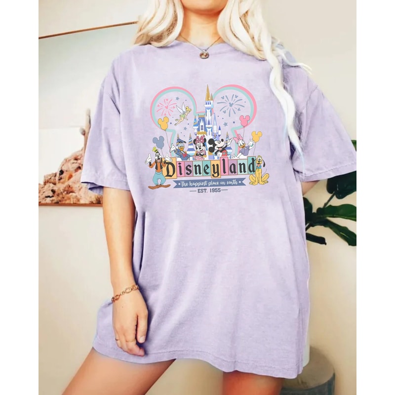 Disneyland Happiest Place On Earth Comfort ColorsĀ® Shirt, Colorful Vacay Shirt, Disneyland Shirt, Disneyworld Shirt, Disney Family Shirt - 3.jpg