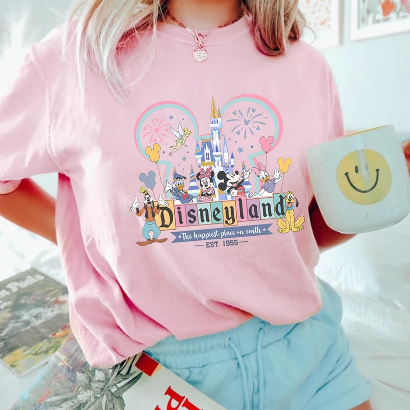 Disneyland Happiest Place On Earth Comfort ColorsĀ® Shirt, Colorful Vacay Shirt, Disneyland Shirt, Disneyworld Shirt, Disney Family Shirt - 4.jpg