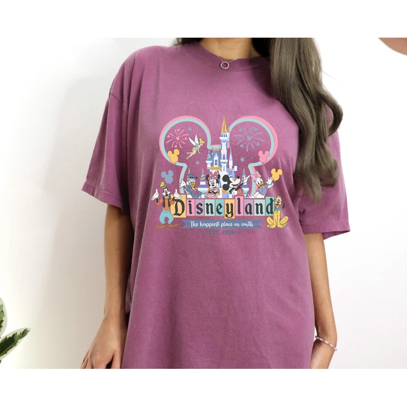 Disneyland Happiest Place On Earth Comfort ColorsĀ® Shirt, Colorful Vacay Shirt, Disneyland Shirt, Disneyworld Shirt, Disney Family Shirt - 6.jpg