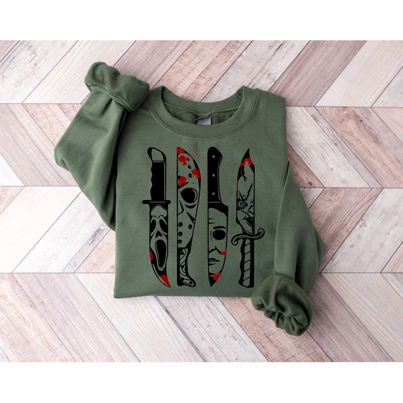 Horror movie characters in knives svg, Halloween svg, Michael Myers svg, Jason Voorhees SVG, Scream svg, Chucky, Horror movie, Halloween - 1.jpg