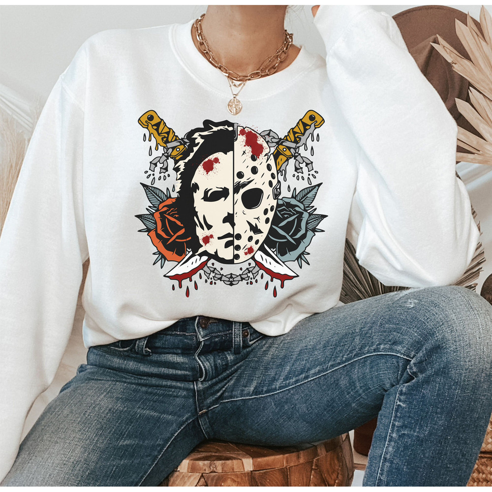 Michael Myers And Jason Vorhees, Horror Ghost mask halloween PNG, Halloween Shirt png, Horror Movies png, Sublimation png, Digital Download - 4.jpg