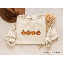 pumpkin sweatshirt, pumpkin sweater, jack-o-lantern sweatshirt, halloween crewneck sweatshirt, halloween sweater