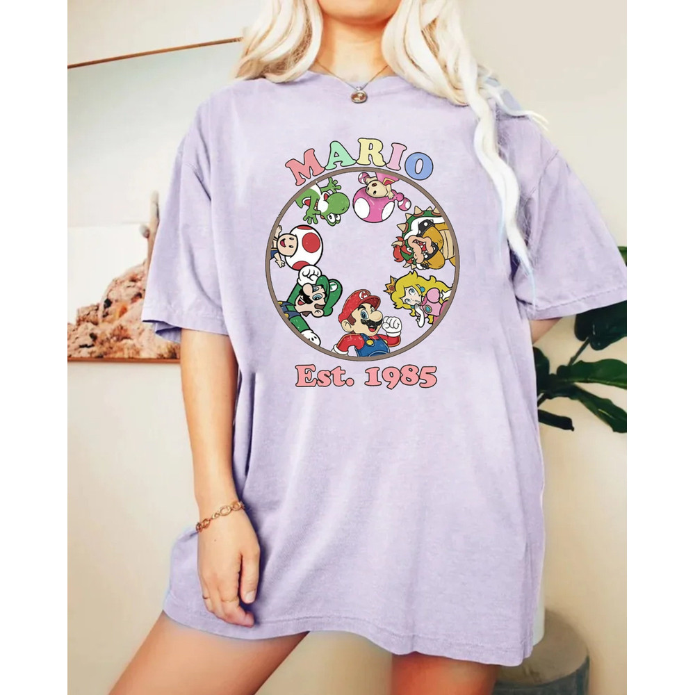 Mario Est 1985 Comfort ColorsĀ® Shirt, Princess Peach Shirt, Super Mario Shirt, Princess Peach And Friends Shirt, Super Mario Group Shirt - 3.jpg